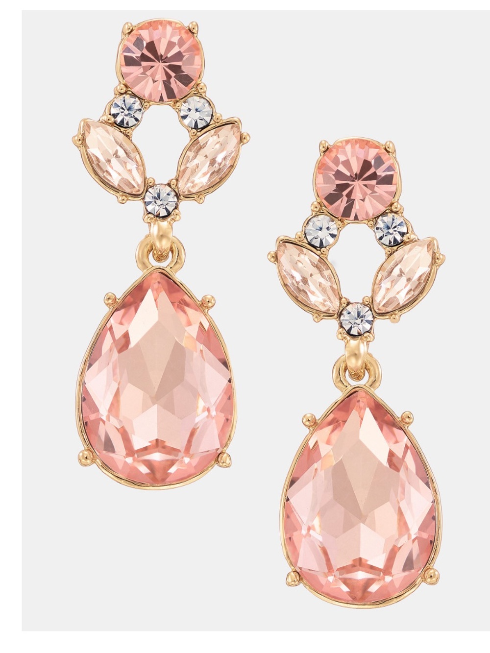 Givenchy Pink Teardrop Crystal Drop Earrings NWT